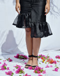 CHARCOAL BUTTON DOWN SKIRT