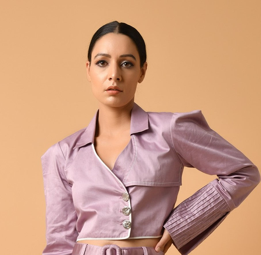 Mauve Cropped Set
