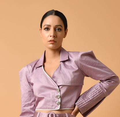 Mauve Cropped Set