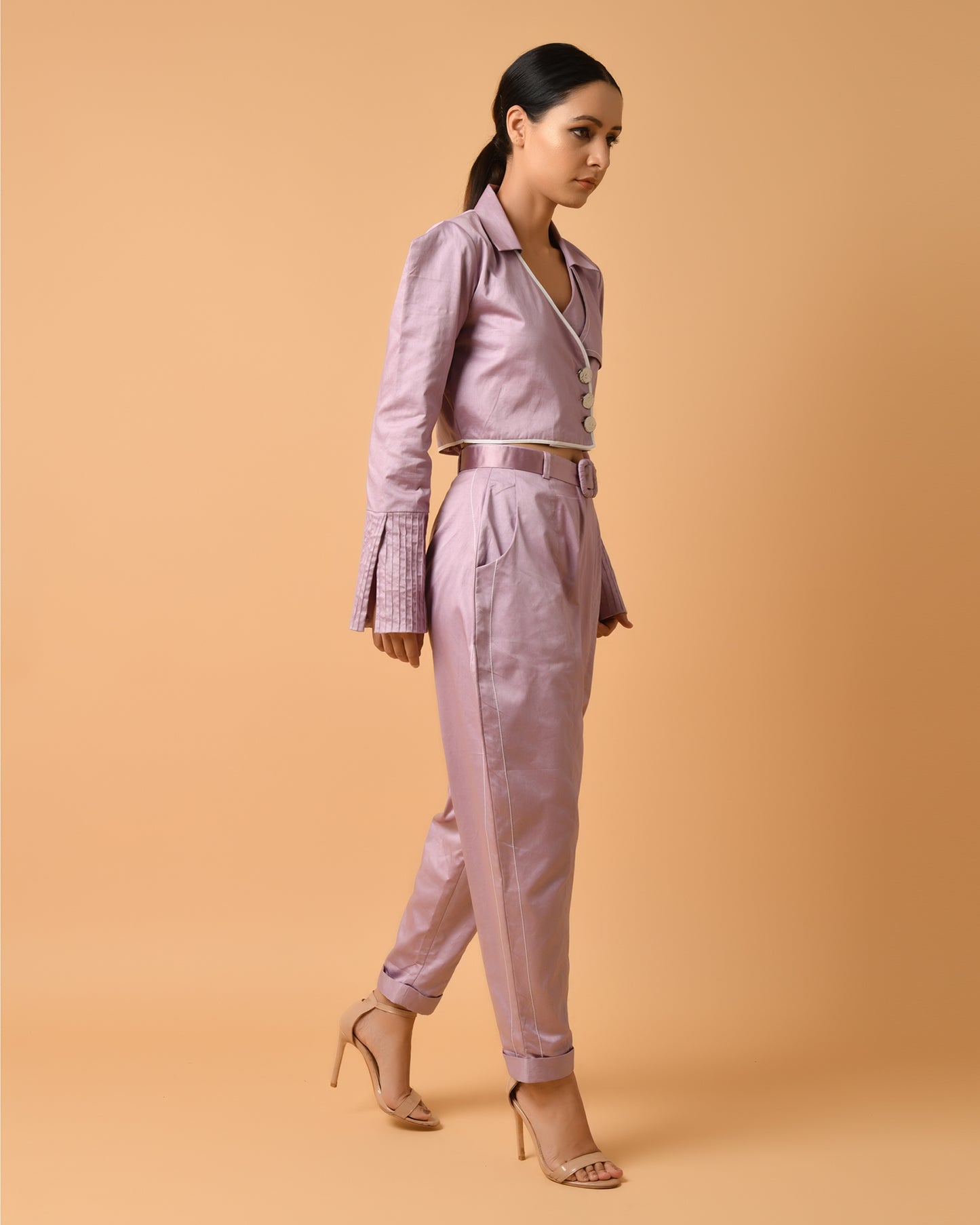 Mauve Cropped Set