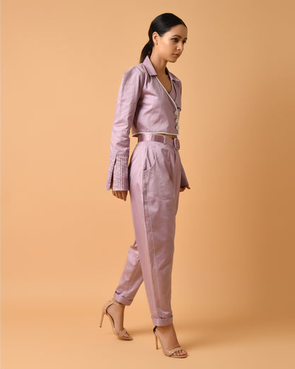 Mauve Cropped Set
