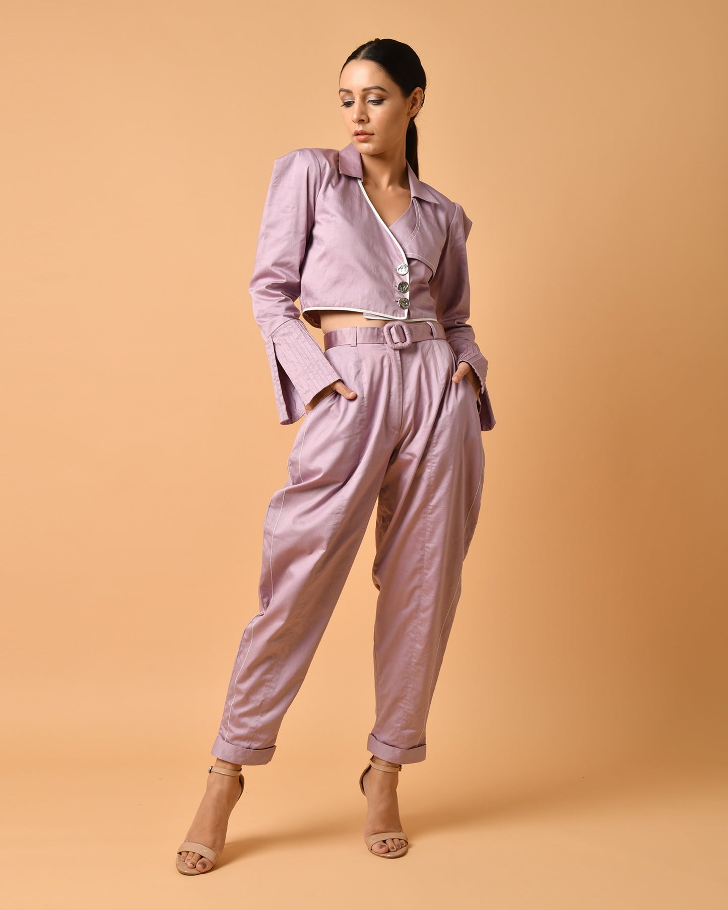 Mauve Cropped Set
