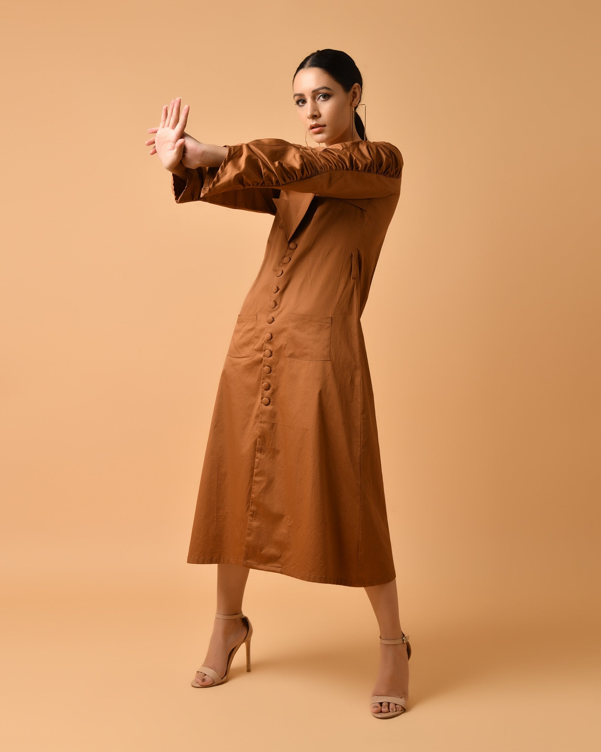 CARAMEL JACKET DRESS