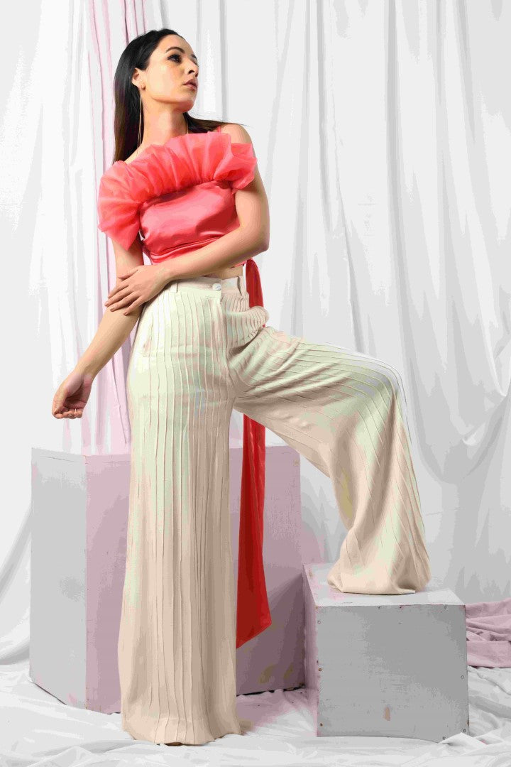 PEPPY PINK TOP AND INCESSANT TUCK PANTS