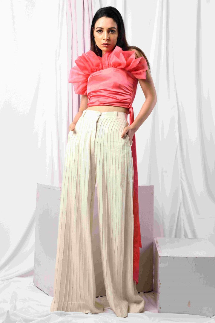 PEPPY PINK TOP AND INCESSANT TUCK PANTS