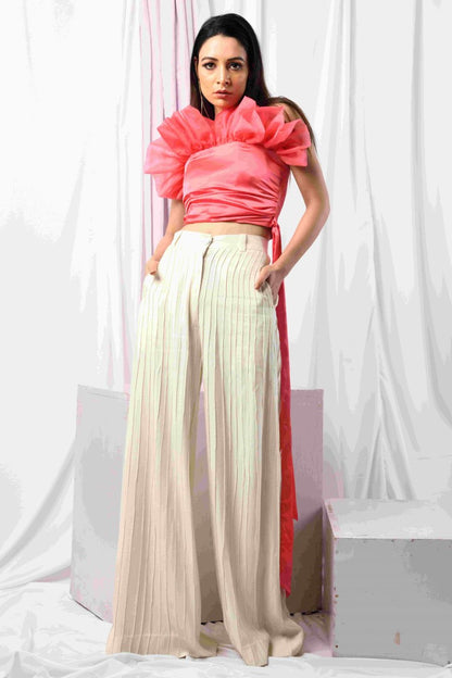 PEPPY PINK TOP AND INCESSANT TUCK PANTS